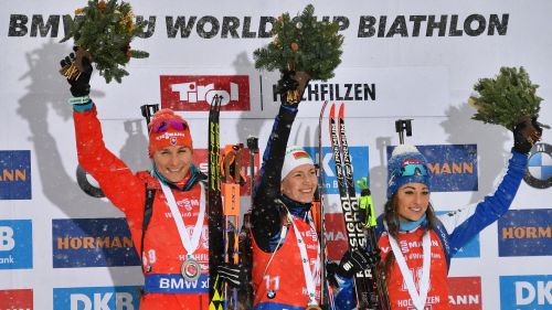 Wierer terza nella sprint di Hochfilzen, vince Domracheva