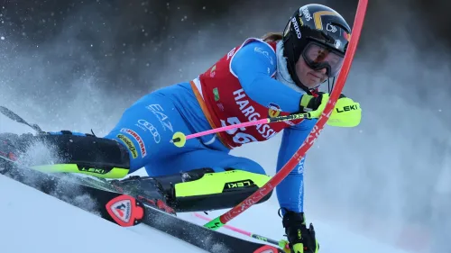 Giorgia Collomb ai piedi del podio nello slalom di Nor-Am Cup a Mont Saint-Sauveur, 8a Anna Trocker