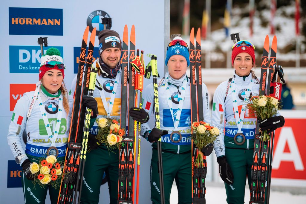 Coppa del Mondo Biathlon: ottimo inizio per l'Italia, è terza nella Staffetta Mista di Pokljuka