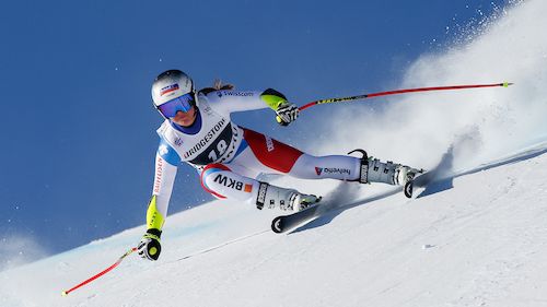Slalomisti azzurri nella snowhall di Amneville assieme ai colleghi francesi guidati da Muffat-Jeandet