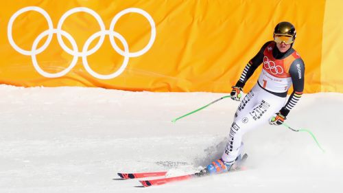 Thomas Dressen davanti nella discesa della combinata olimpica di Jeongseon