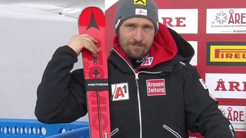 Marcel Hirscher domina la prima manche dello slalom dei Mondiali di Are