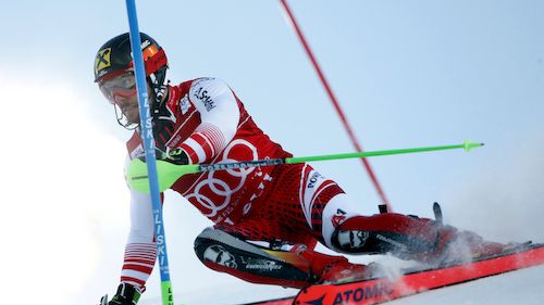 Mikaela Shiffrin in testa alla prima manche dello slalom di Levi