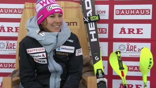 Wendy Holdener in testa alla prima manche dello slalom dei Mondiali di Are