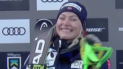 Ragnhild Mowinckel comanda la prima manche del gigante di Killington davanti a Federica Brignone