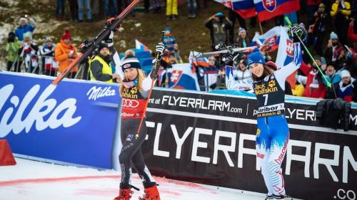 Mikaela Shiffrin in testa alla prima manche del gigante di Maribor, fuori Federica Brignone