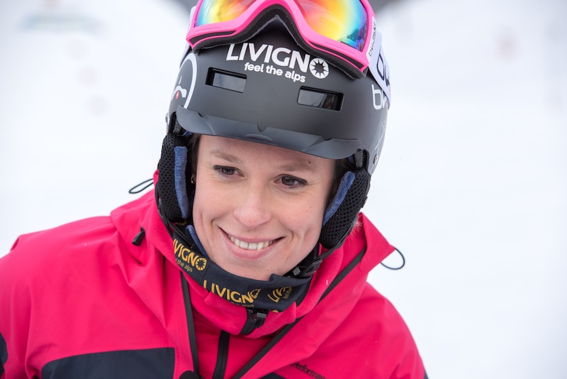 Federica Pellegrini per la prima volta sugli sci a Livigno