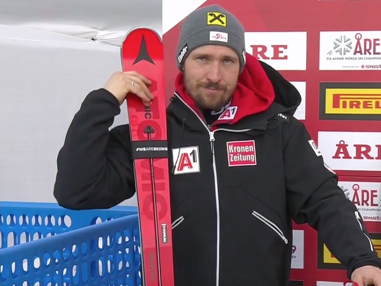 Marcel Hirscher domina la prima manche dello slalom dei Mondiali di Are