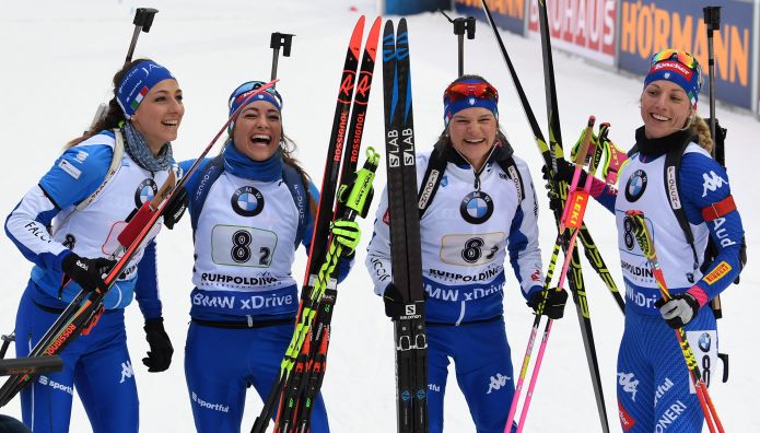 Una meravigliosa Italia è seconda alle spalle della Germania nella staffetta femminile di Ruhpolding