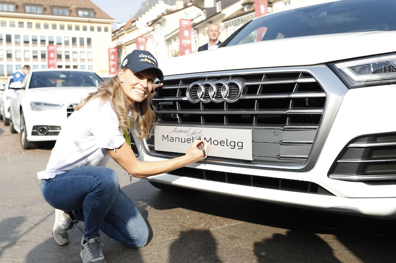 Manuela Moelgg in testa alla prima manche del gigante di Sölden