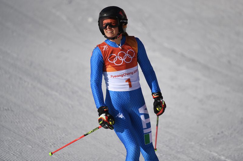 Manuela Moelgg prima e Federica Brignone terza nella prima manche del gigante olimpico di Yongpyong