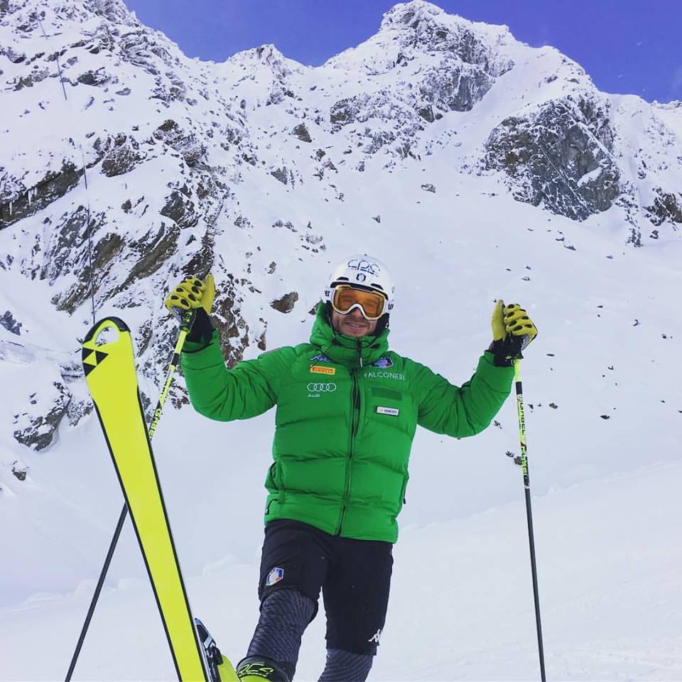 Gli slalomisti azzurri in allenamento a Saas-Fee