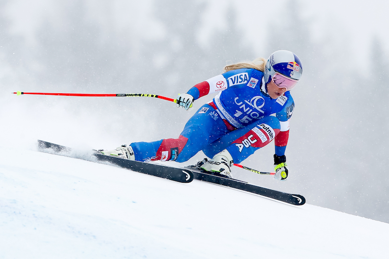 Lindsey Vonn subito davanti nella prima prova di Cortina d'Ampezzo