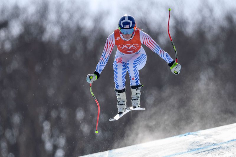 Lindsey Vonn davanti nella prima prova della discesa olimpica di Jeongseon