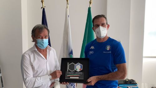 Centenario FISI, arriva il premio per celebrare anche Armin Zoeggeler: l'incontro con il presidente Roda