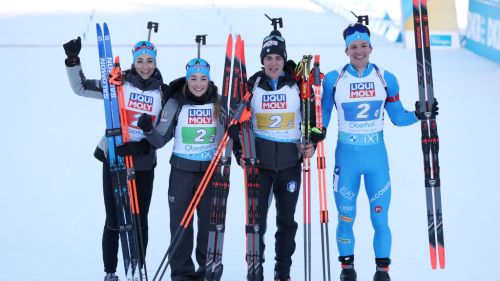 Biathlon: la staffetta mista italiana è una garanzia! I 4 moschettieri sempre sul podio
