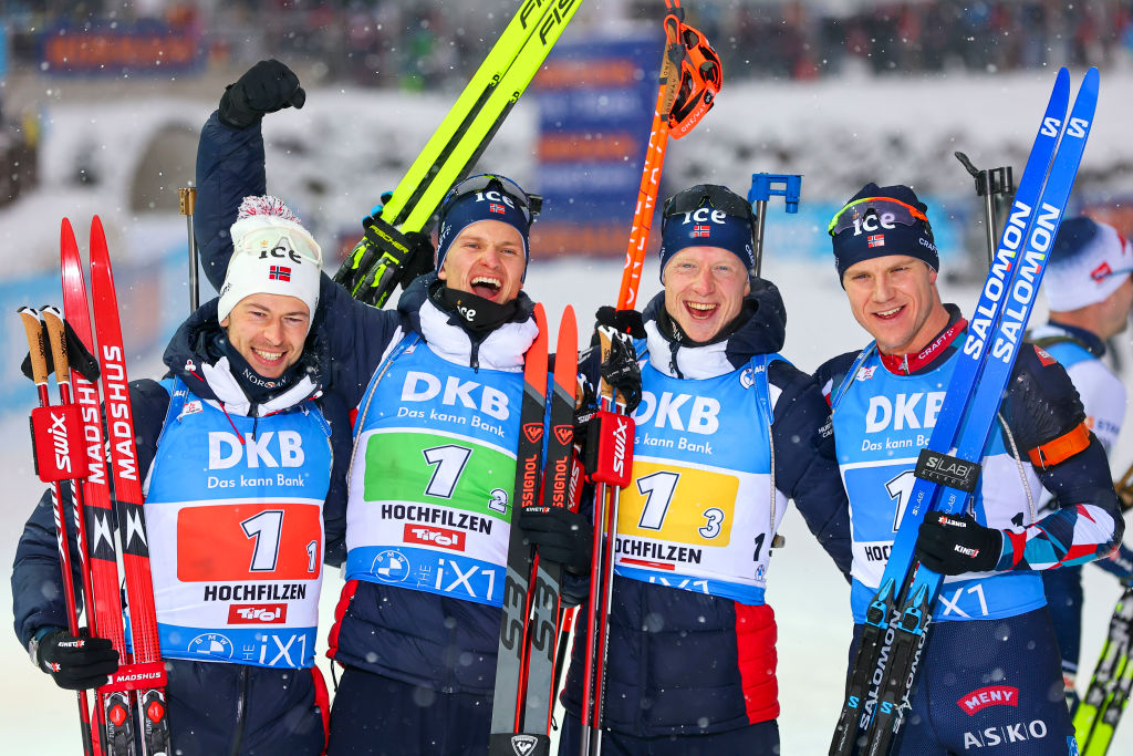 Biathlon: la staffetta maschile è ancora della Norvegia, Italia ottima quinta