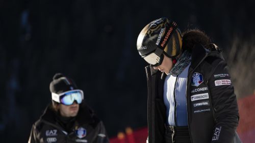 Brignone a Cortina, si lavora alle Cinque Torri sul gigante. Rulfi: 