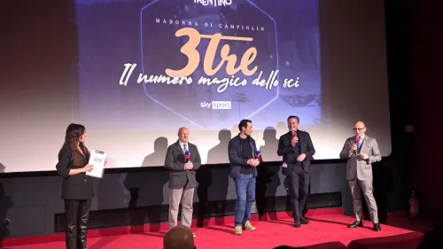 3Tre, il numero magico dello sci: è già gara, Campiglio anticipa il suo slalom con un docufilm