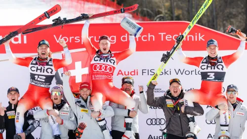 La festa la fanno sempre loro: Odermatt su Monney e Rogentin. Il re di coppe: E' incredibile pensare che la quinta è lì...
