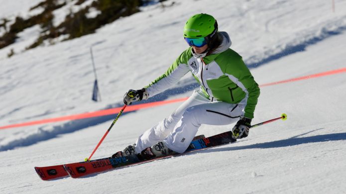 Isabel Anghilante al test di Volkl Racetiger Speedwall GS Pro (2018)