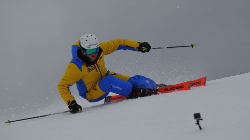 Stefano Belingheri al test di Blizzard Firebird SRC WC Piston (2019)