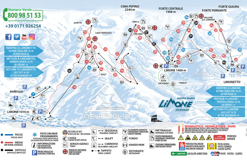 Cartina Piste e Impianti Limone