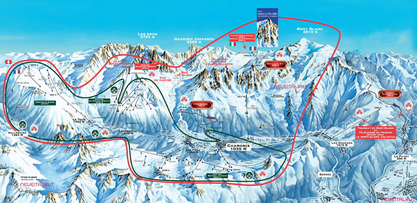 Cartina Piste e Impianti Chamonix