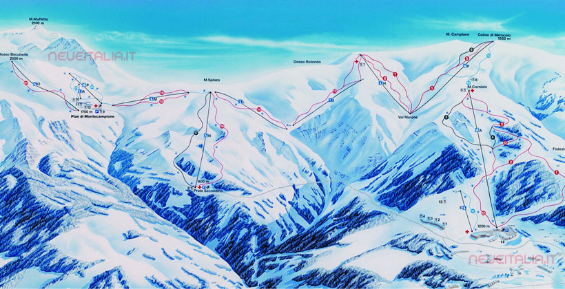 Cartina Piste e Impianti Montecampione