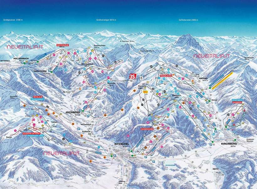 Cartina Piste e Impianti Kitzbühel