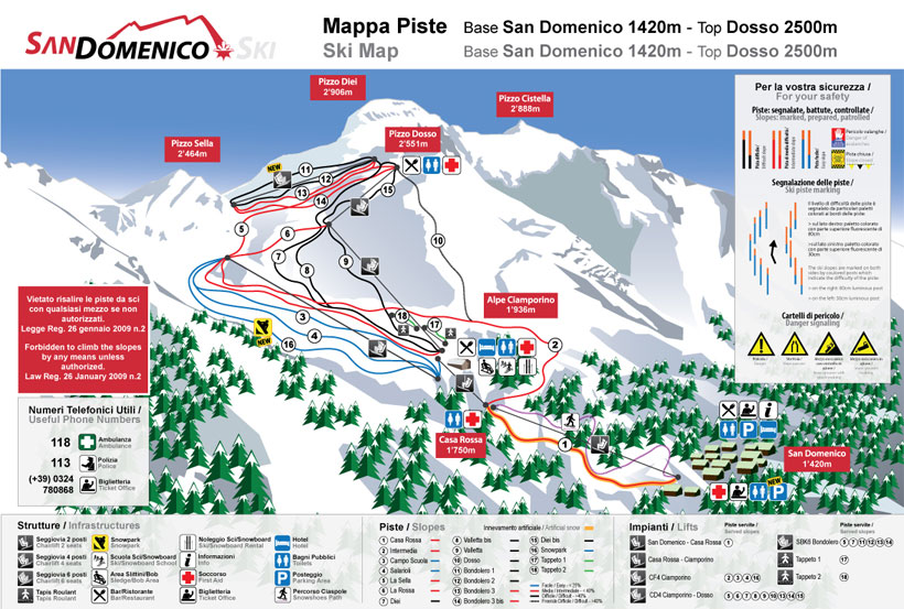 Cartina Piste e Impianti San Domenico