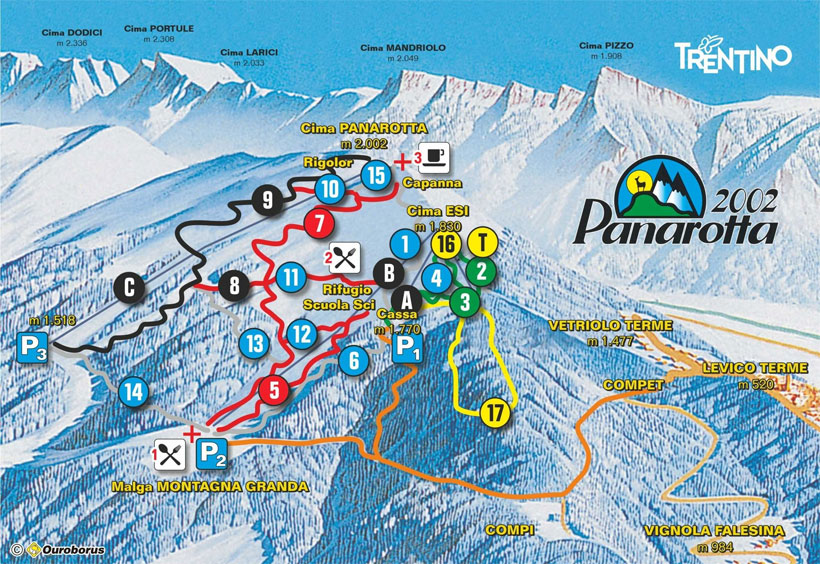 Cartina Piste e Impianti Panarotta