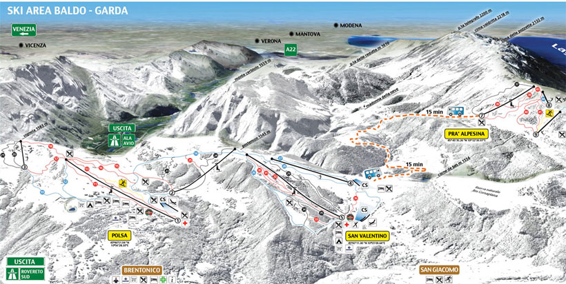 Cartina Piste e Impianti Polsa San Valentino