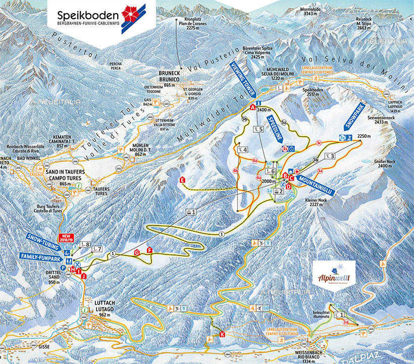 Cartina Piste e Impianti Speikboden