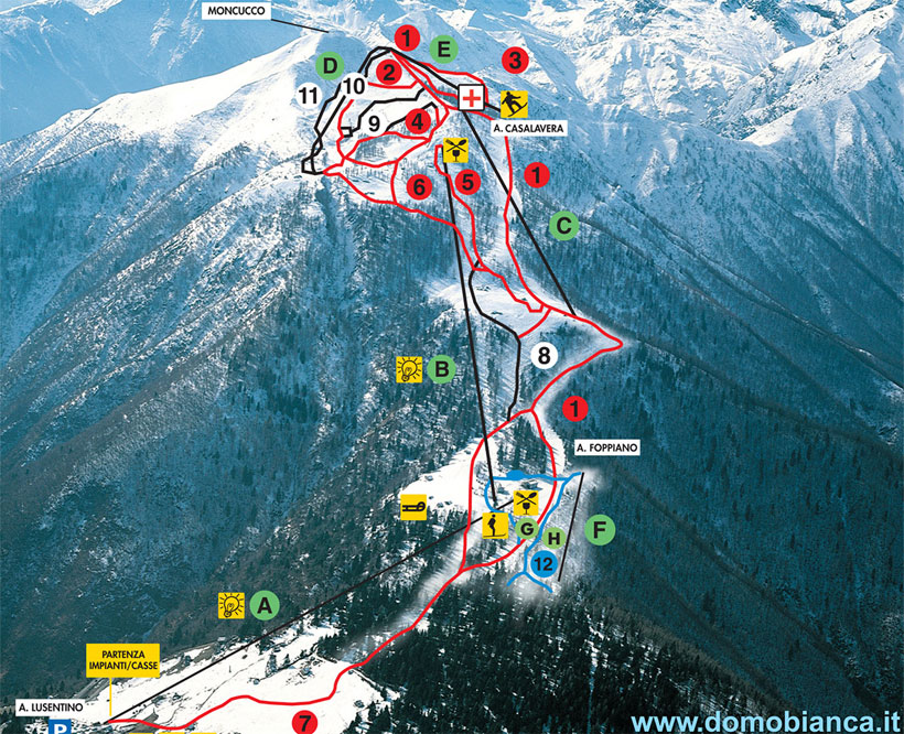 Cartina Piste e Impianti Domobianca
