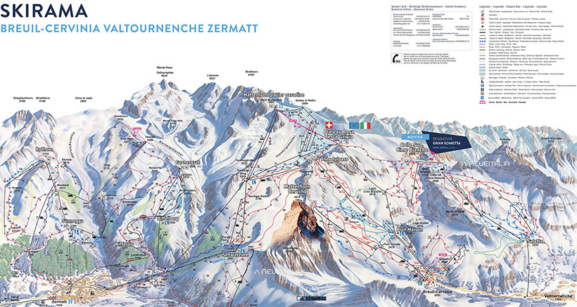 Cartina Piste e Impianti Zermatt