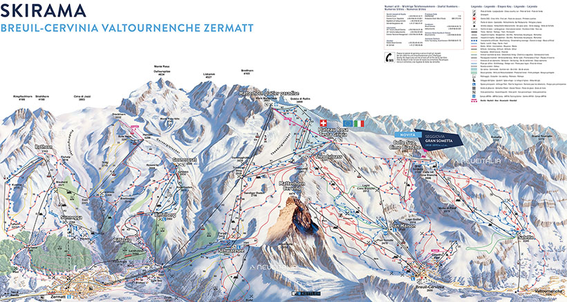 Cartina Piste e Impianti Cervinia