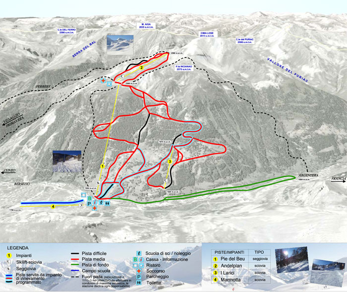 Cartina Piste e Impianti Argentera