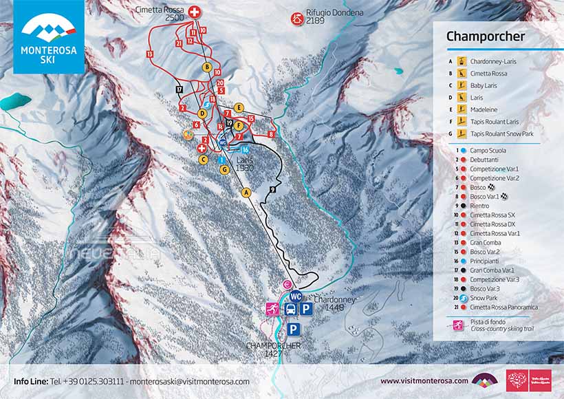 Cartina Piste e Impianti Champorcher