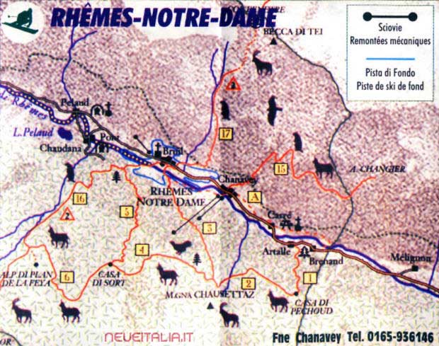 Cartina Piste e Impianti Rhemes Notre Dame
