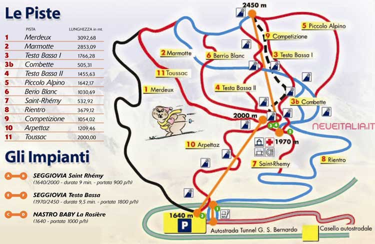 Cartina Piste e Impianti Crevacol