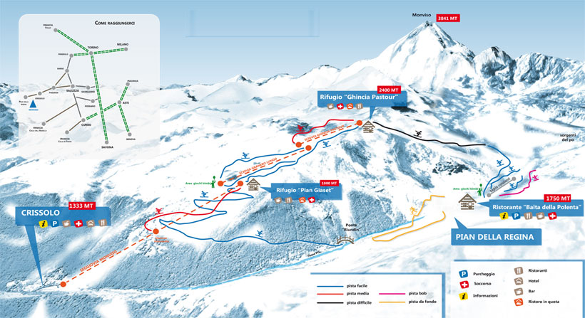 Cartina Piste e Impianti Crissolo