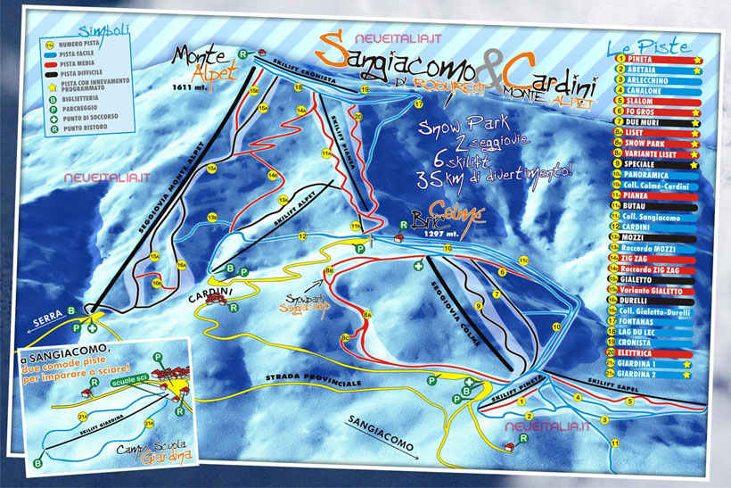 Cartina Piste e Impianti San Giacomo