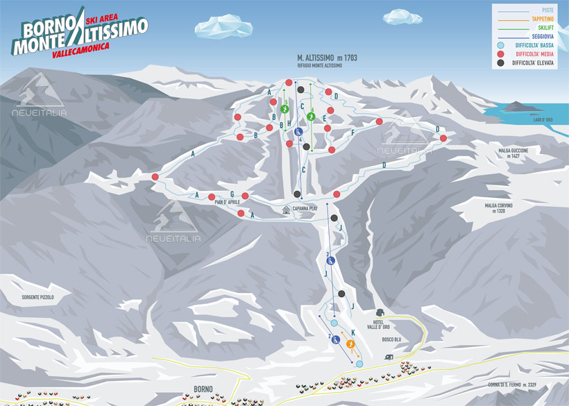 Cartina Piste e Impianti Borno