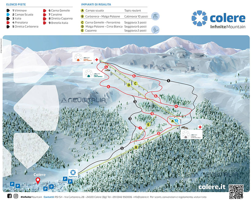 Cartina Piste e Impianti Colere
