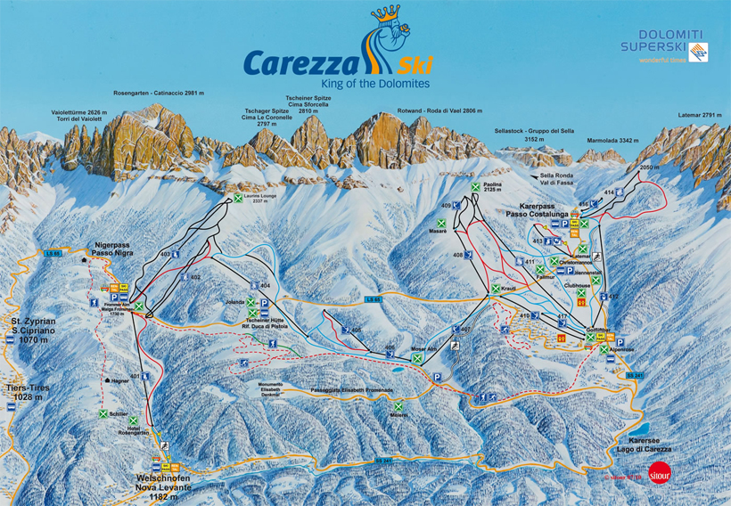 Cartina Piste e Impianti Carezza