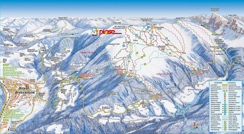 Cartina Piste e Impianti Plose