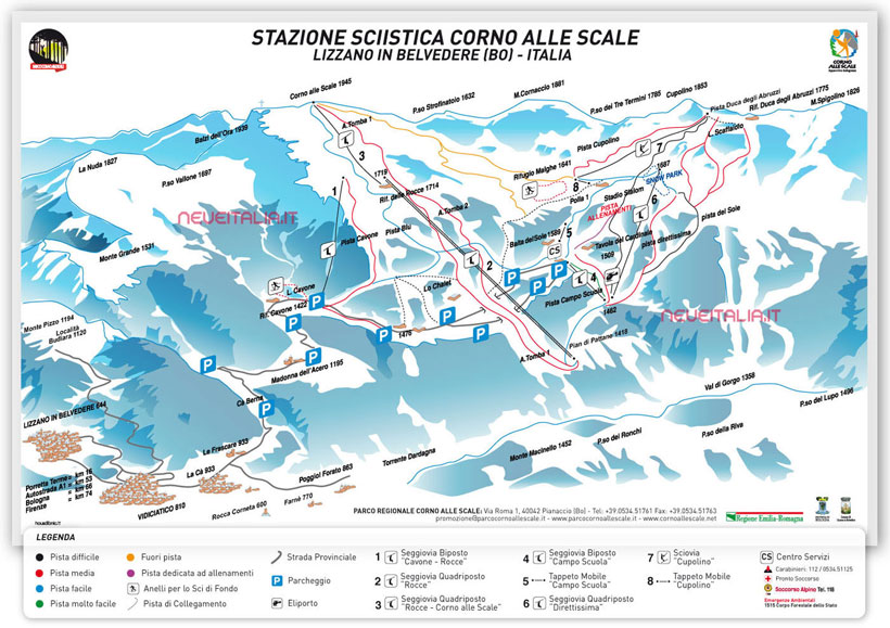 Cartina Piste e Impianti Corno alle Scale