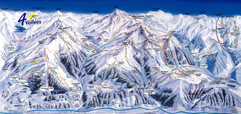 Cartina Piste e Impianti Nendaz Verbier