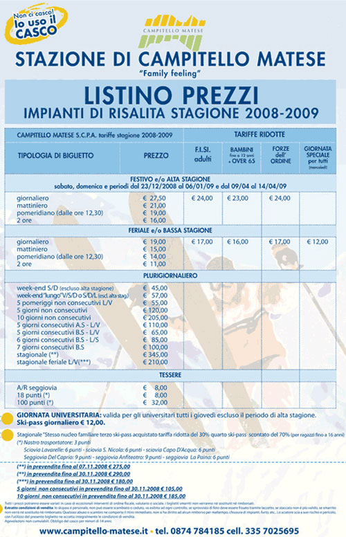 skipass campitello matese
